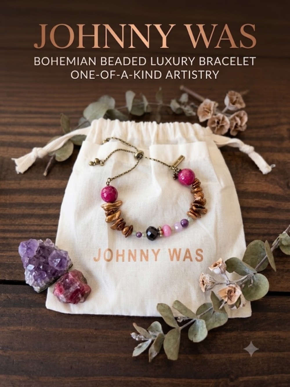 Johnny Was Multi-Mix Beaded Stone Bracelet